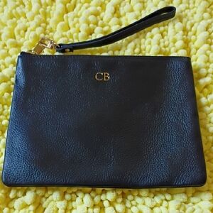 Elegant Black Leather Wristlet by CB